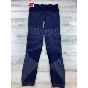 NEW Spanx Sz M Look at Me Now Leggings Seamless Moto Indigo Sky Blue 50200R Navy